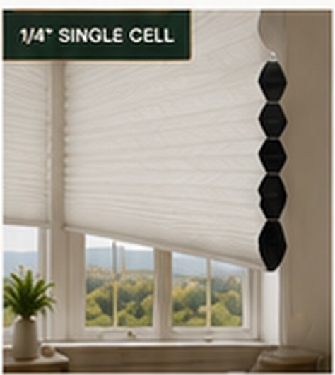 1/4" Single Cell cellular honeycomb shade