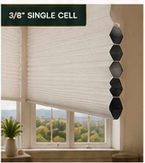 3/8" Single Cell cellular honeycomb shade