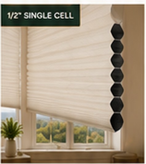 1/2" Single Cell cellular honeycomb shade