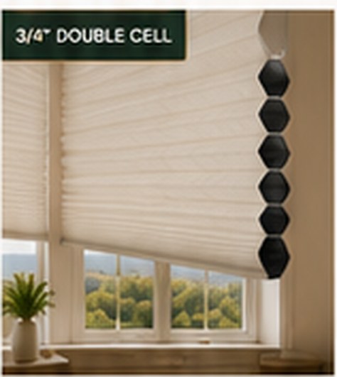 3/4" Double Cell cellular honeycomb shade