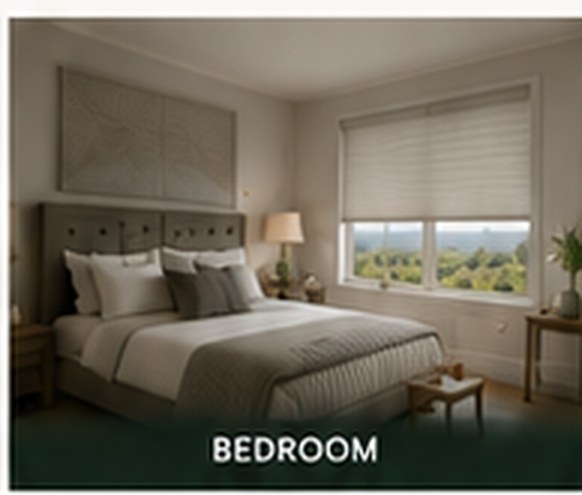 Cellular shades in a bedroom