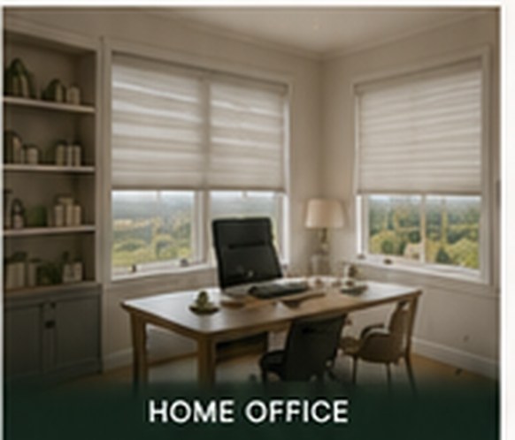 Cellular shades in a home office