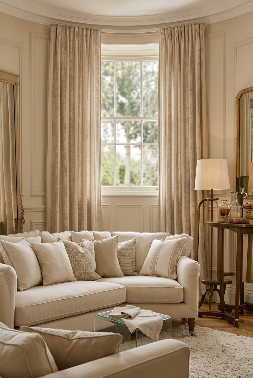 Linen Drapery in a Hill Country home
