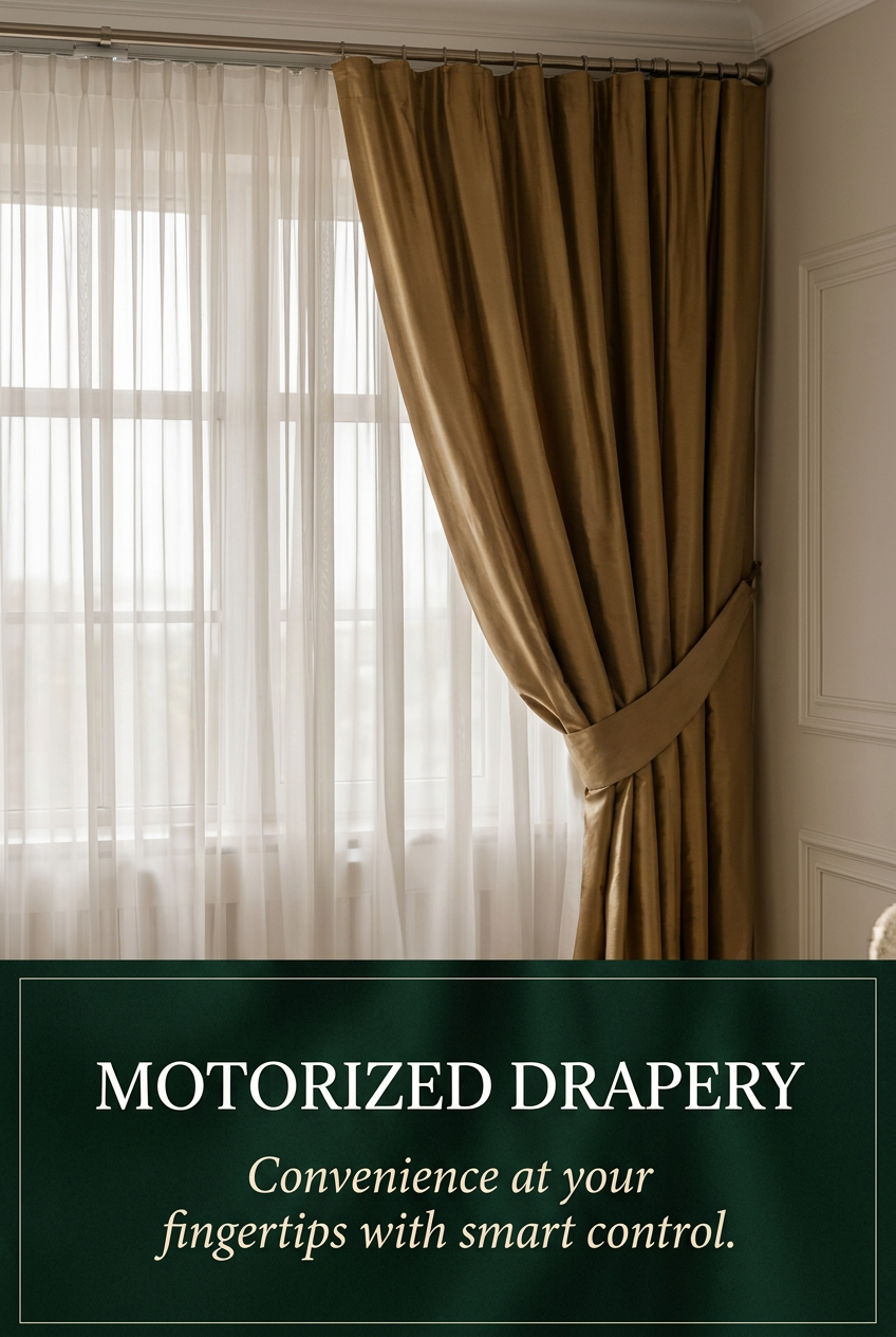 Motorized Drapery in a Hill Country home