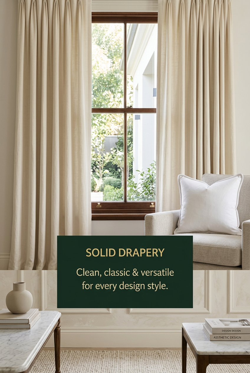 Solid Drapery in a Hill Country home