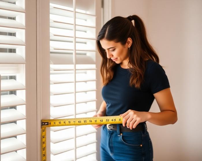 Consultant precision-measuring a window