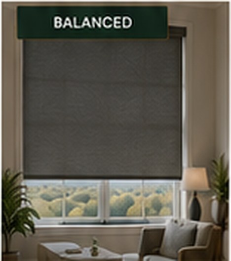 Balanced room darkening shade