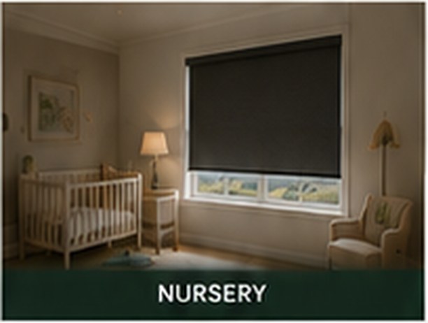 Room darkening shades in a nursery