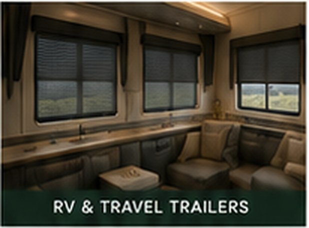 Room darkening shades in a rv & travel trailers
