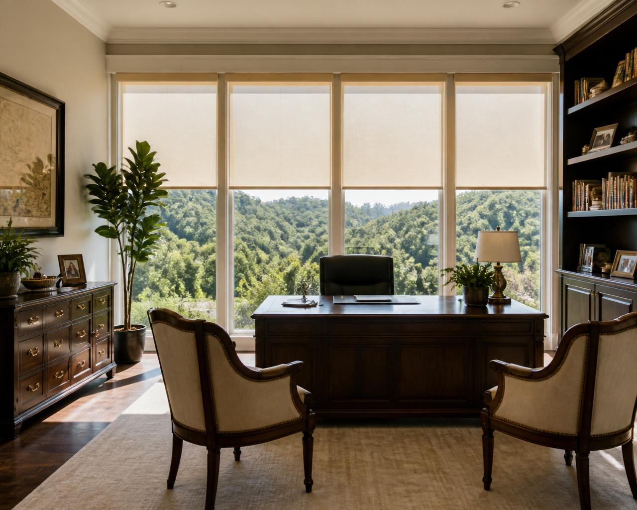 Motorized shades in offices