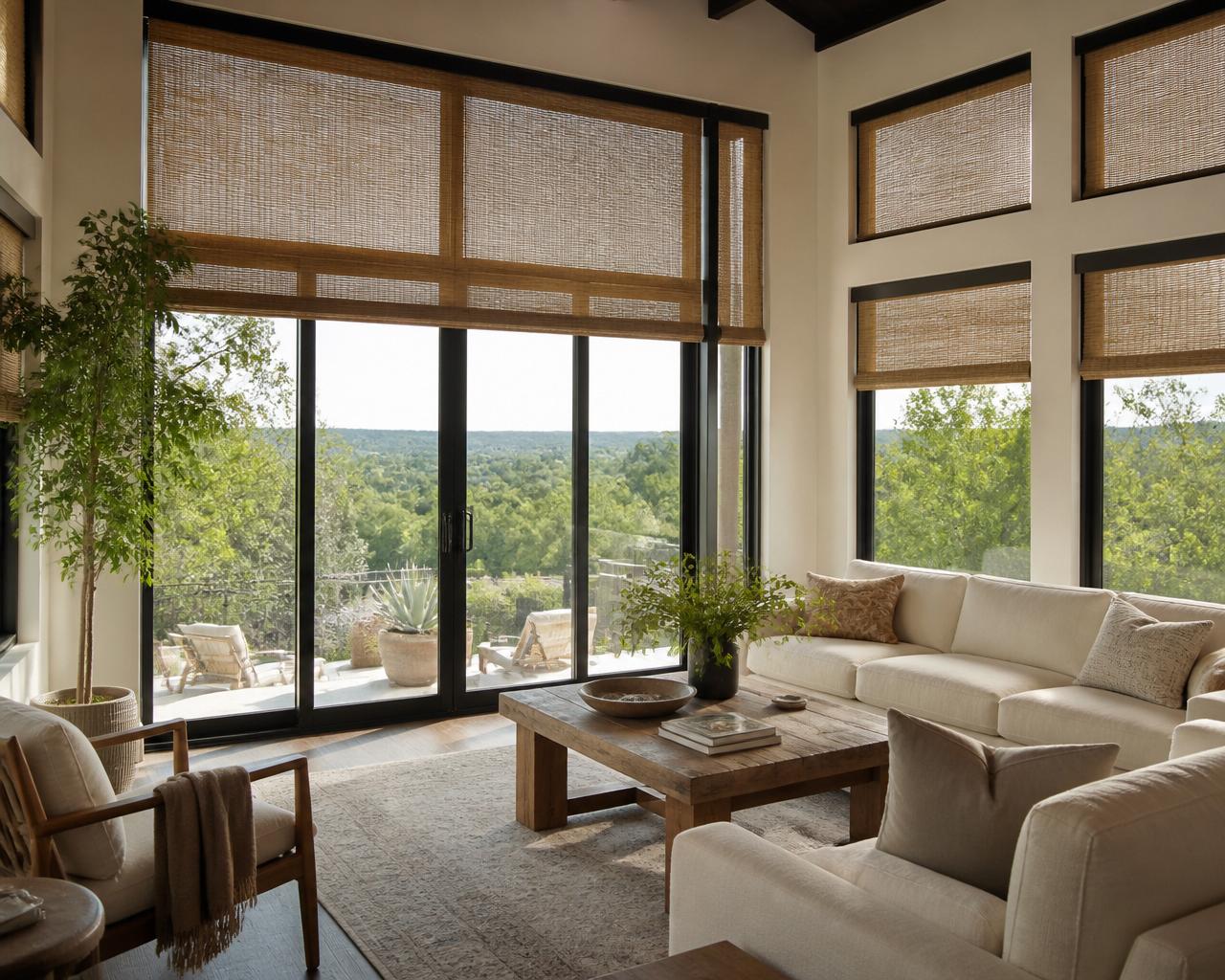 Motorized shades in outdoor spaces