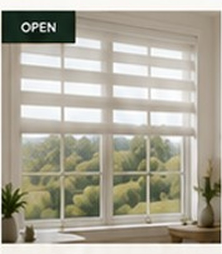 Sheer shades open position