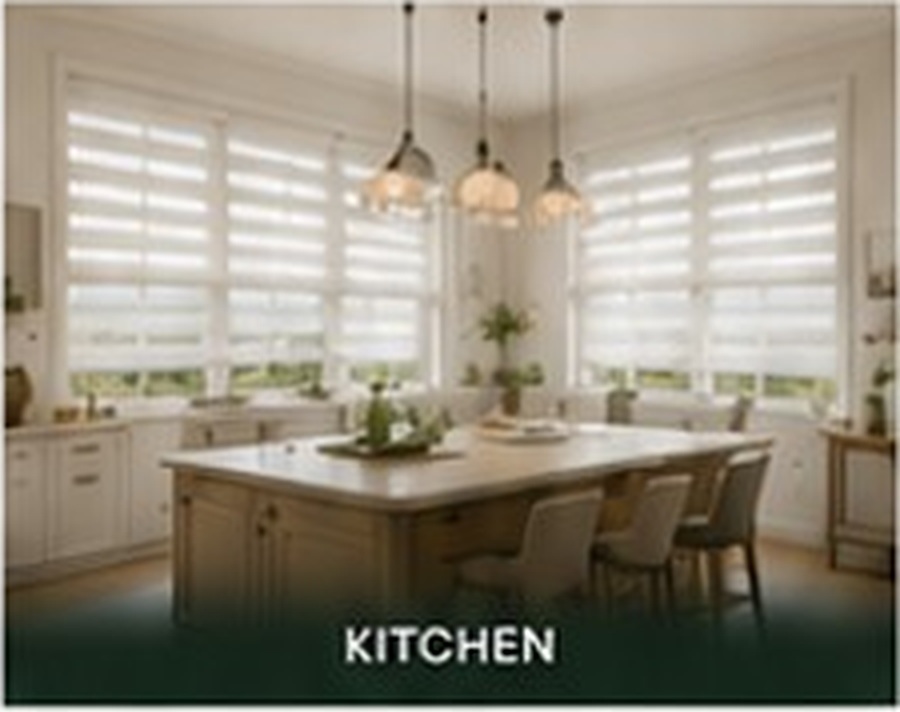 Sheer shades in a kitchen