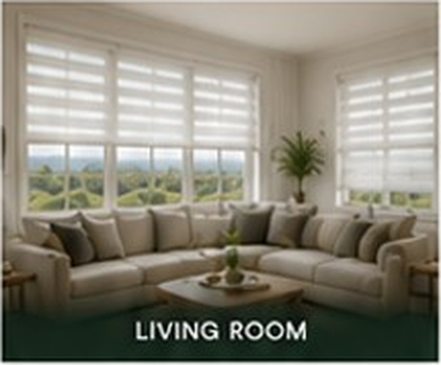 Sheer shades in a living room