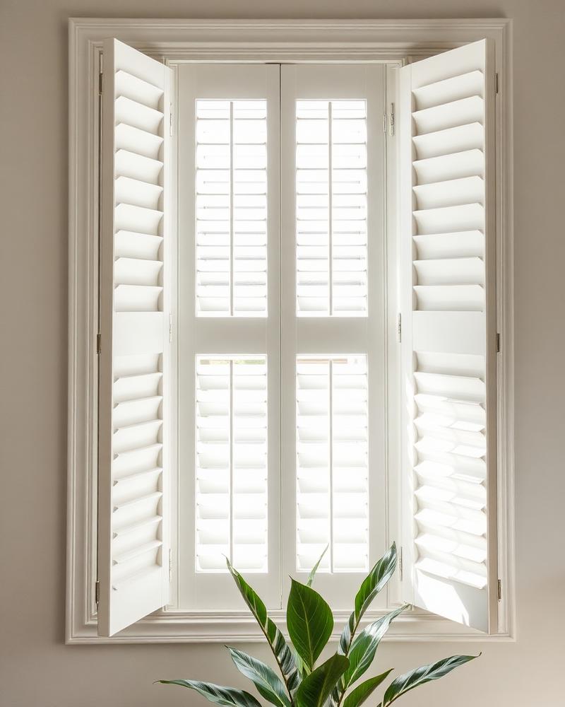 White plantation shutters