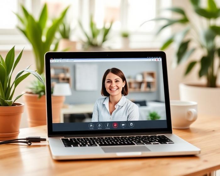 Laptop showing a virtual design consultation
